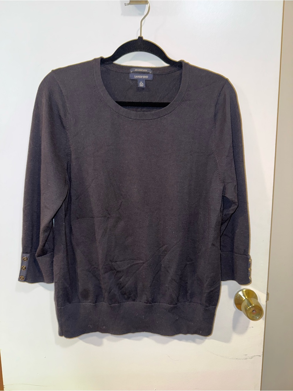Women’s Black Land’s End Crewneck Sweater Size Large